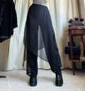 Pantalon jupe noir René Derhy en voile fluide - goth romantique avant garde witchy - taille M