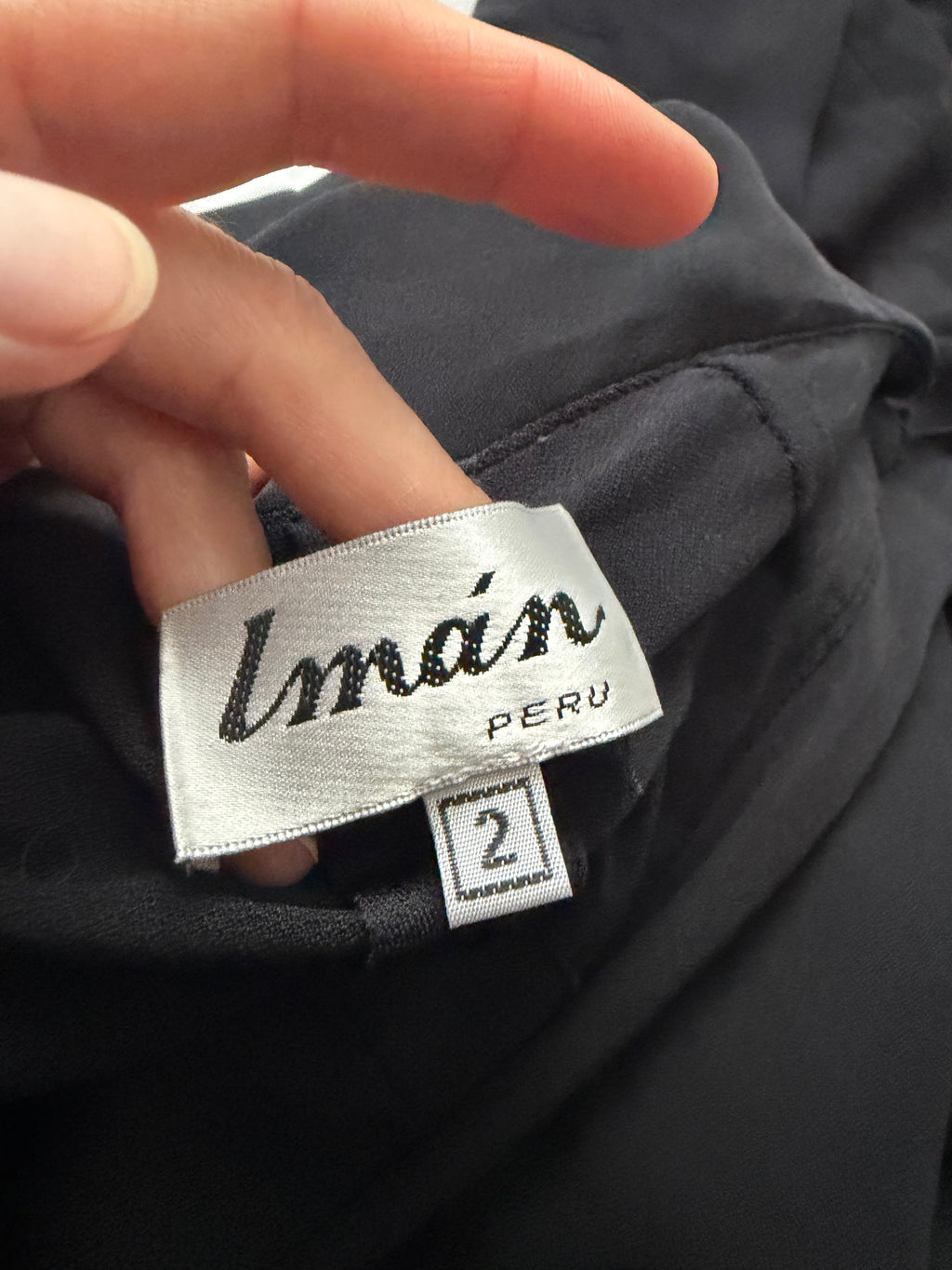 Pantalon noir jambes larges avec jupe intégrée goth avant-garde - taille S