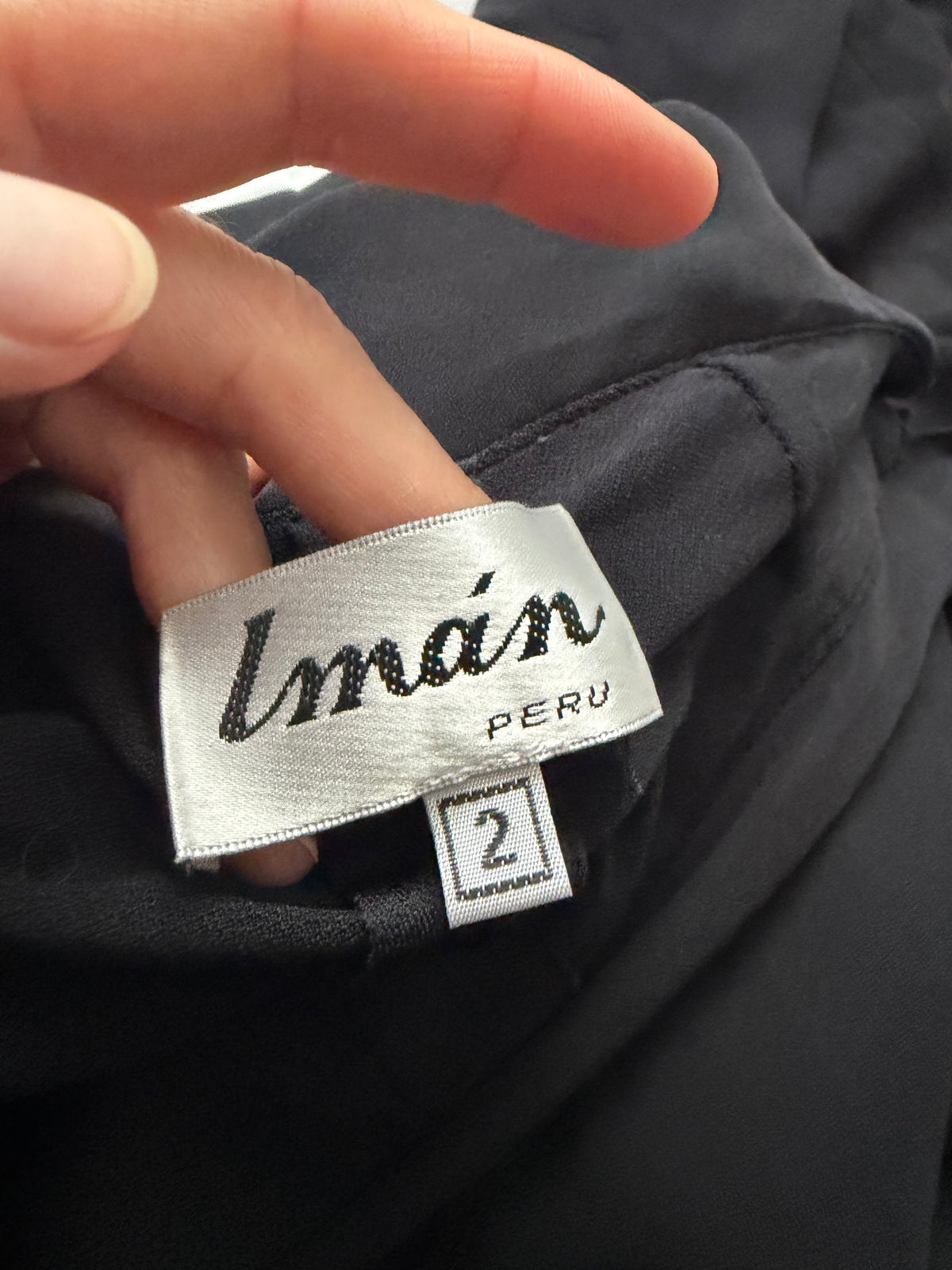 Pantalon noir jambes larges avec jupe intégrée goth avant-garde - taille S