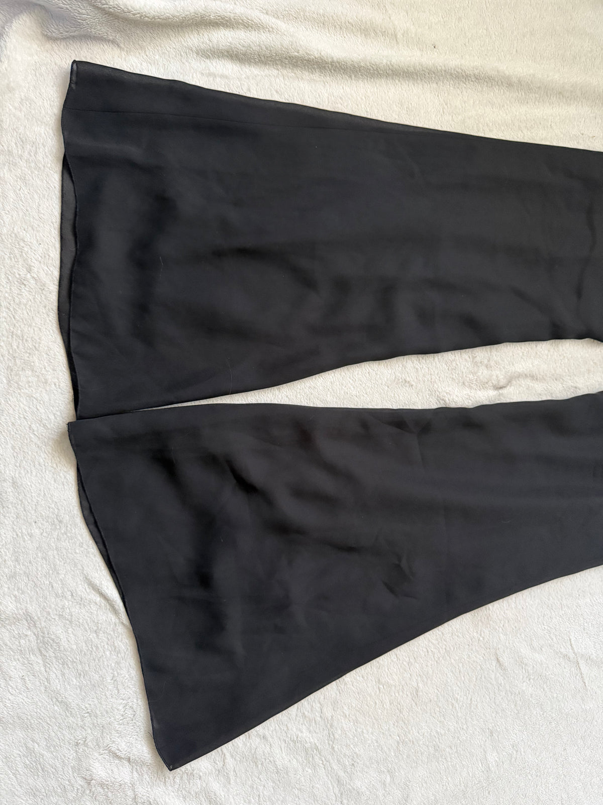 Pantalon noir jambes larges avec jupe intégrée goth avant-garde - taille S