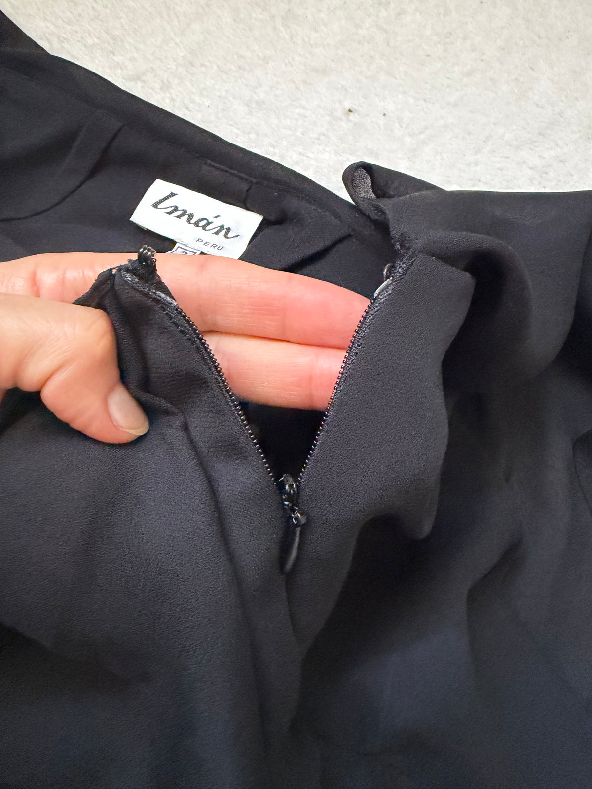 Pantalon noir jambes larges avec jupe intégrée goth avant-garde - taille S