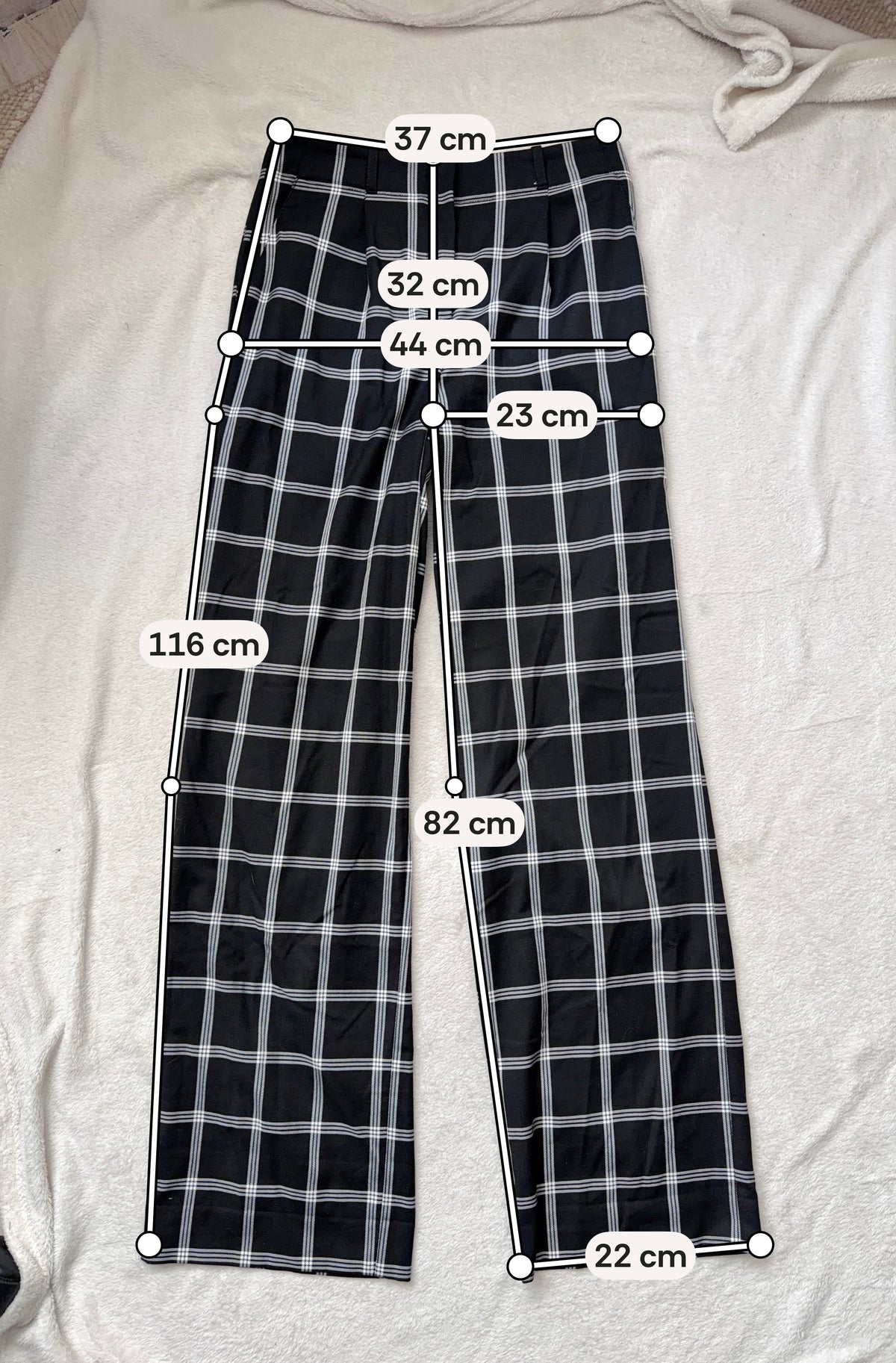 Pantalon taille haute à carreaux style office siren punk - taille S