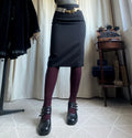 Jupe crayon noire taille haute style corporate goth office siren - taille S