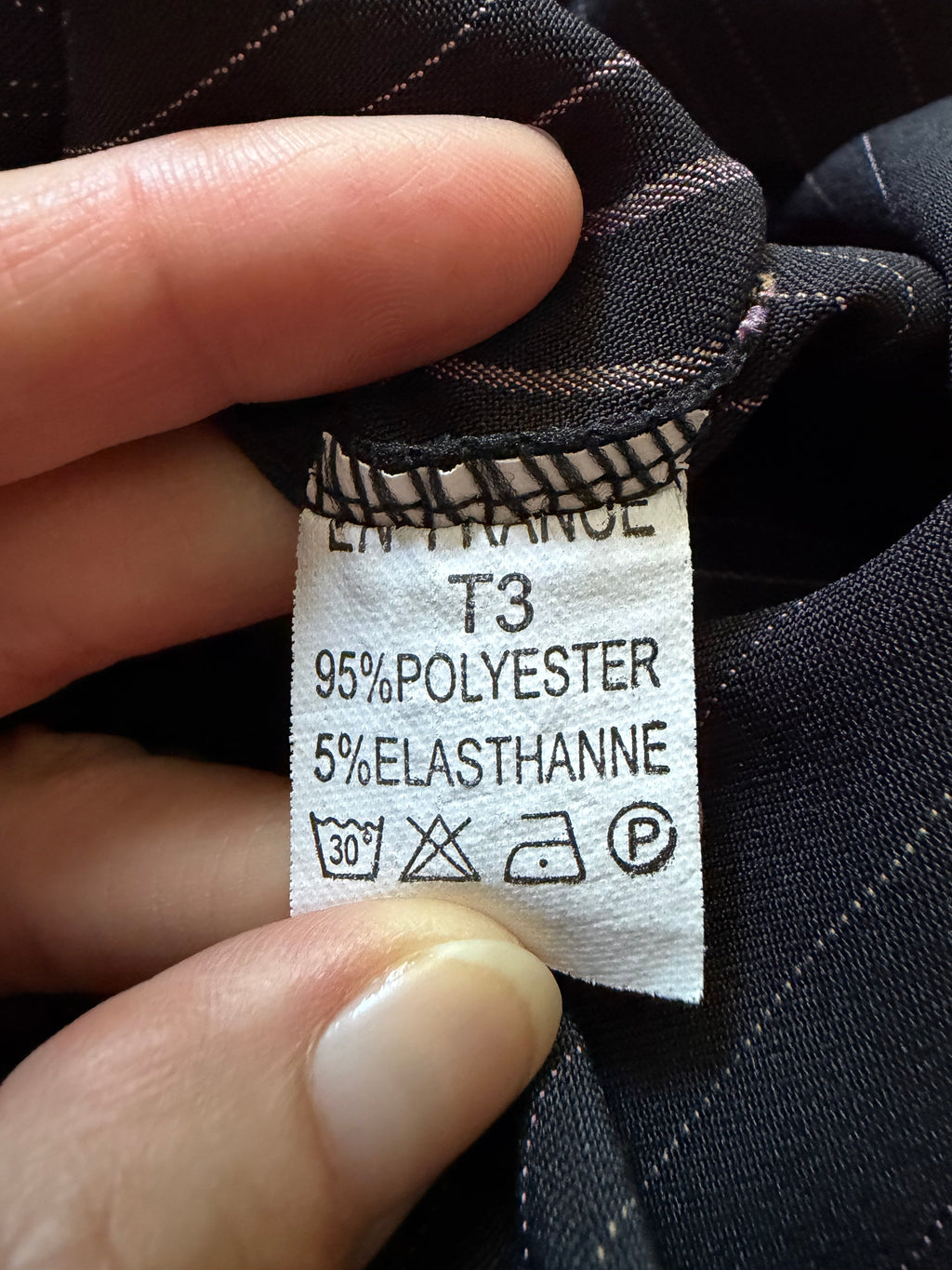 Pantalon noir pinstripe légèrement évasé style office siren y2k - taille S