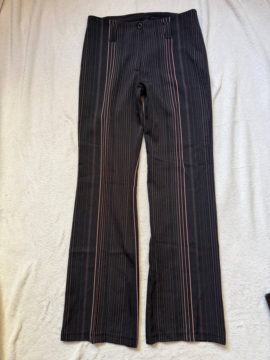 Pantalon noir pinstripe légèrement évasé style office siren y2k - taille S