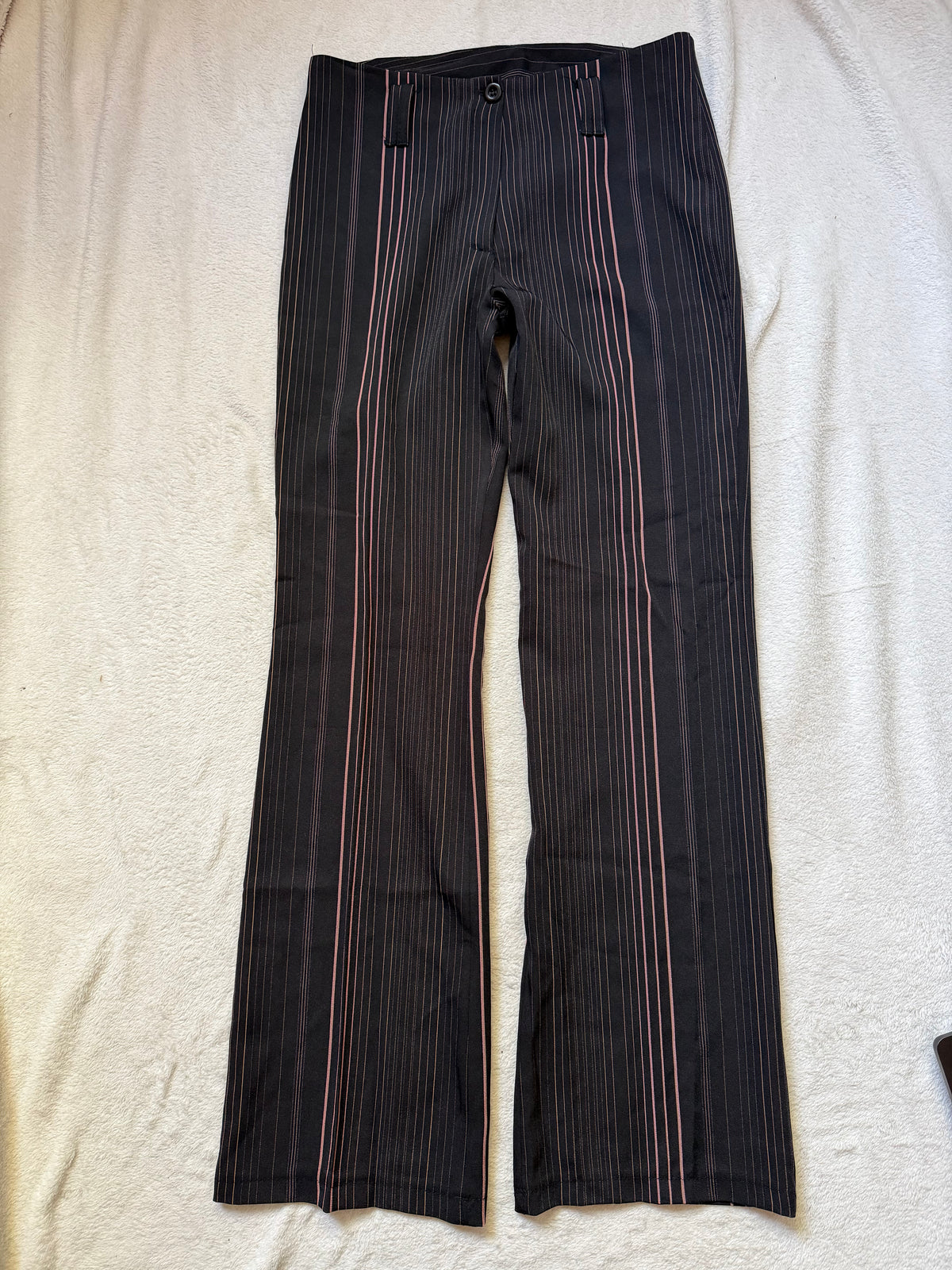 Pantalon noir pinstripe légèrement évasé style office siren y2k - taille S