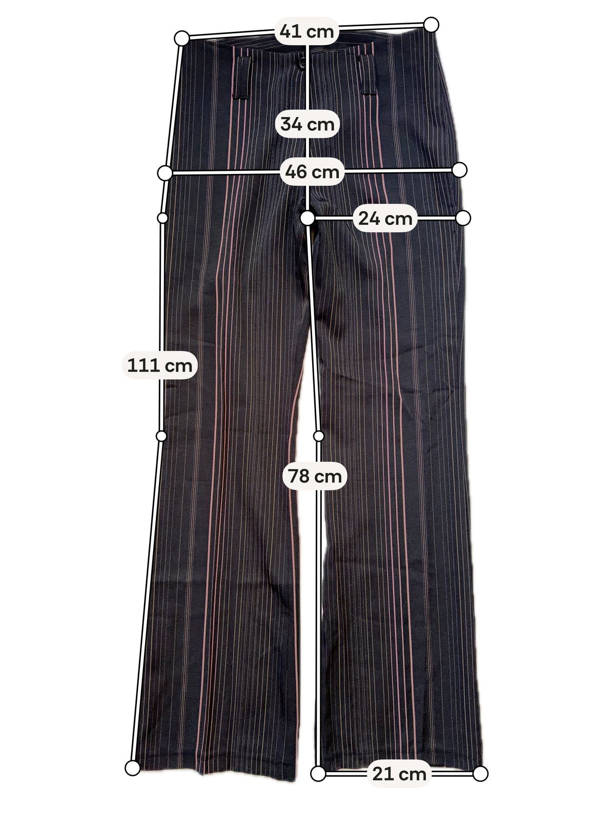 Pantalon noir pinstripe légèrement évasé style office siren y2k - taille S
