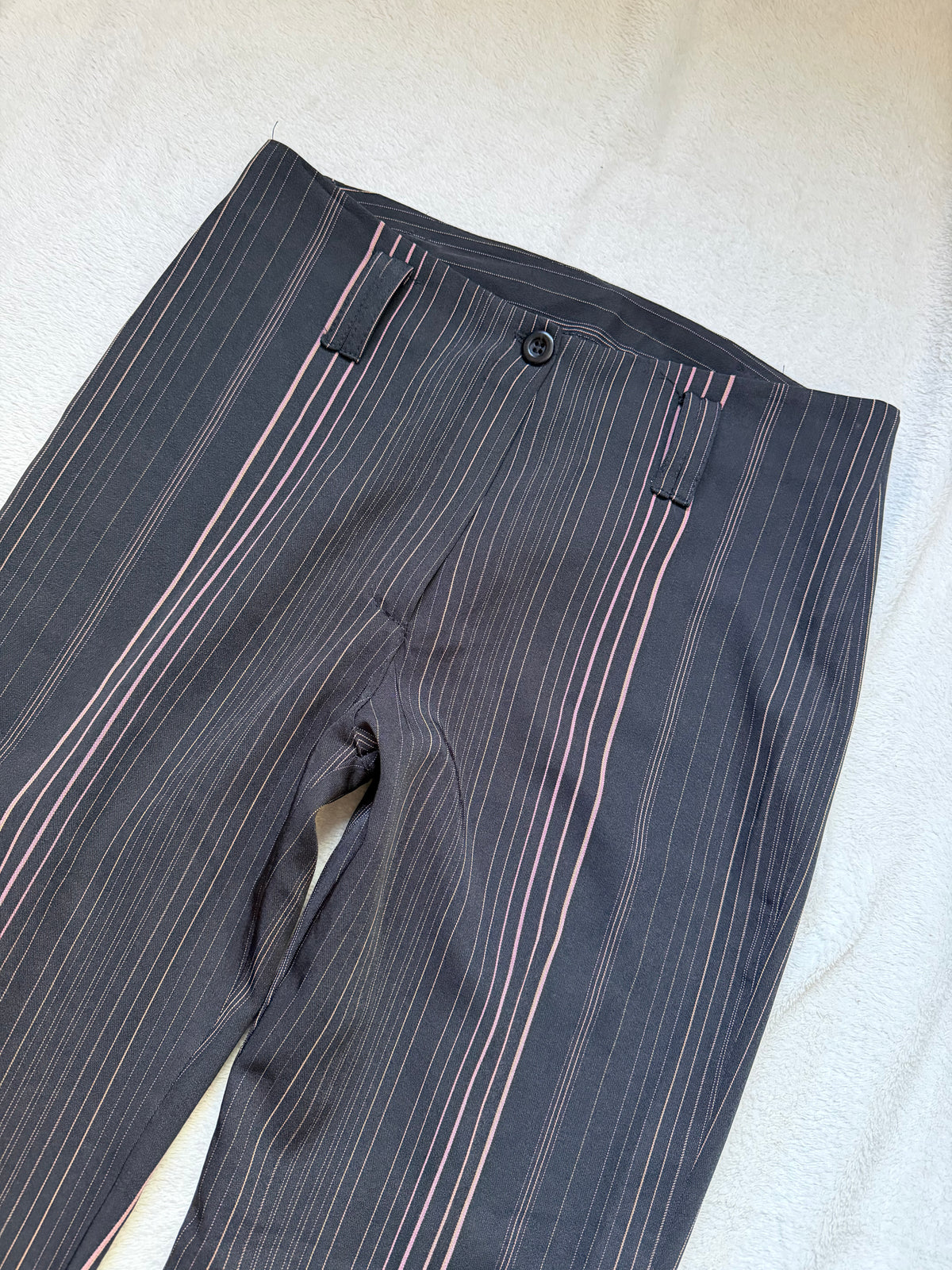 Pantalon noir pinstripe légèrement évasé style office siren y2k - taille S