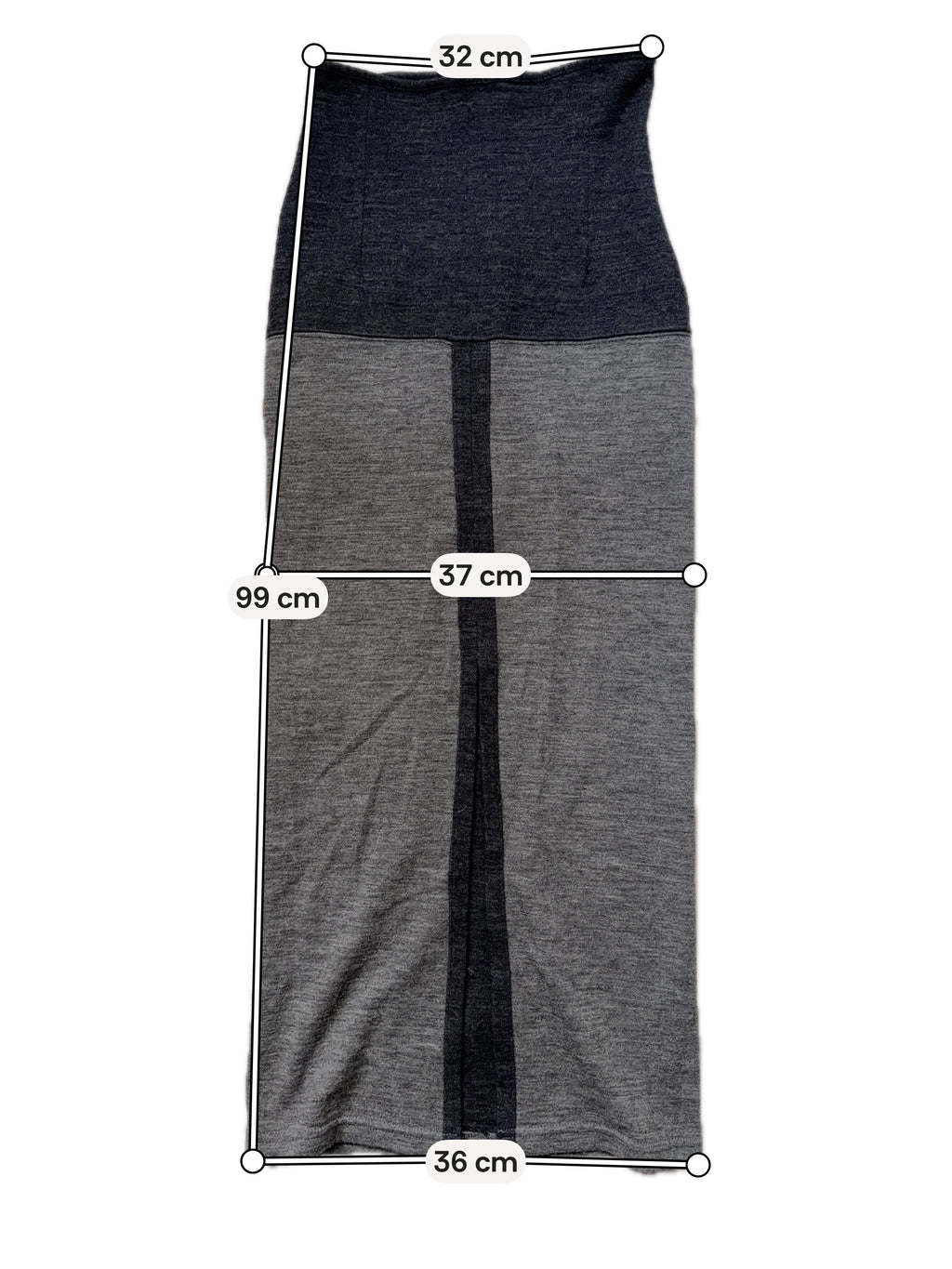 Jupe longue grise fendue style avant-garde 00s - taille S