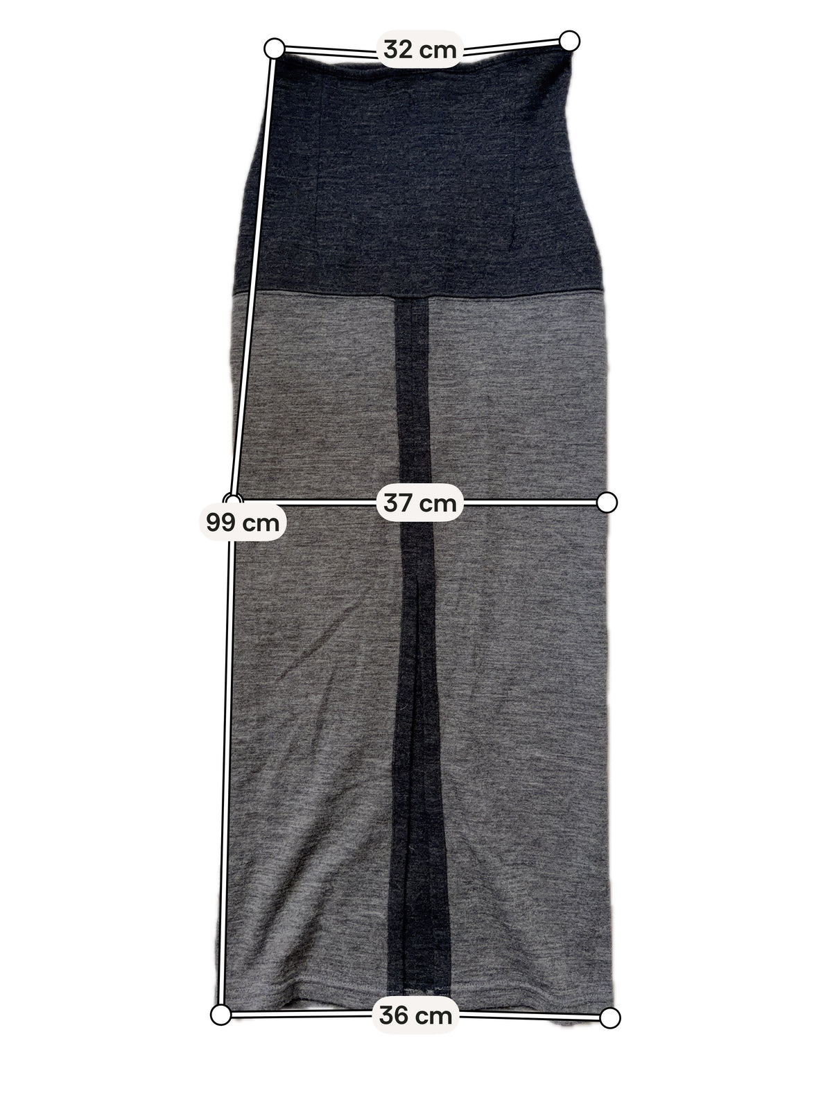 Jupe longue grise fendue style avant-garde 00s - taille S
