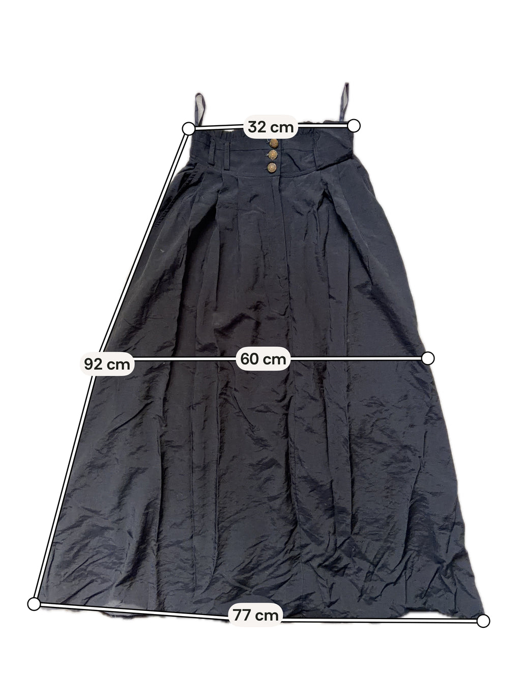 Jupe maxi noire ample à boutons dorés style victorien dark academia - taille XS/S