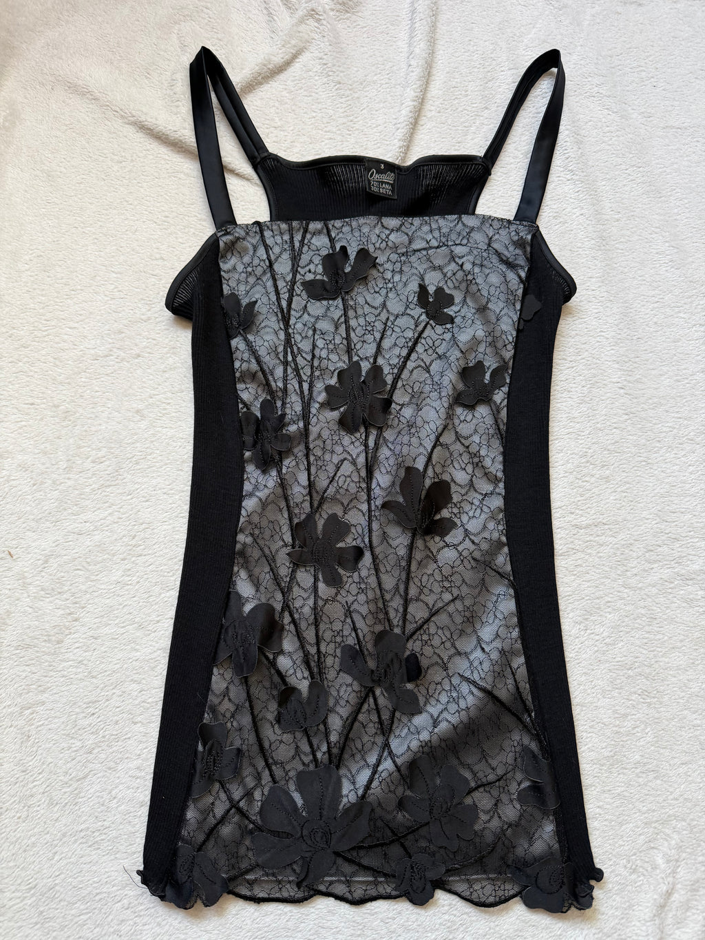Top corseté laine et soie à dentelle florale style whimsigoth romantic goth – taille M/L