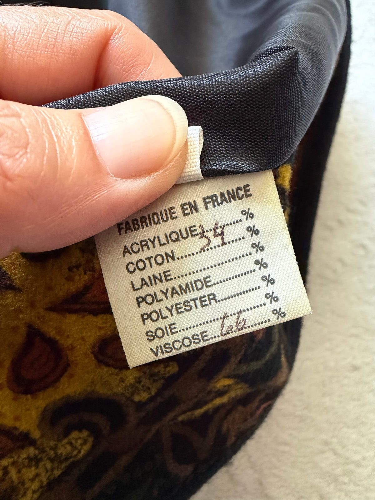 Veste vintage motif paisley baroque style whimsigoth tapestry 90s - taille M/L