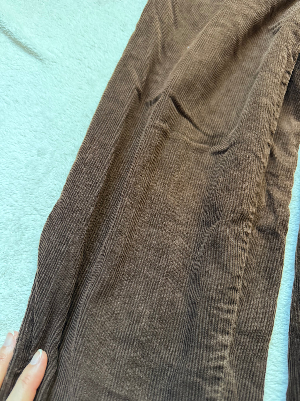 Pantalon marron en velours côtelé taille haute style dark academia grunge 90s - taille XS/S