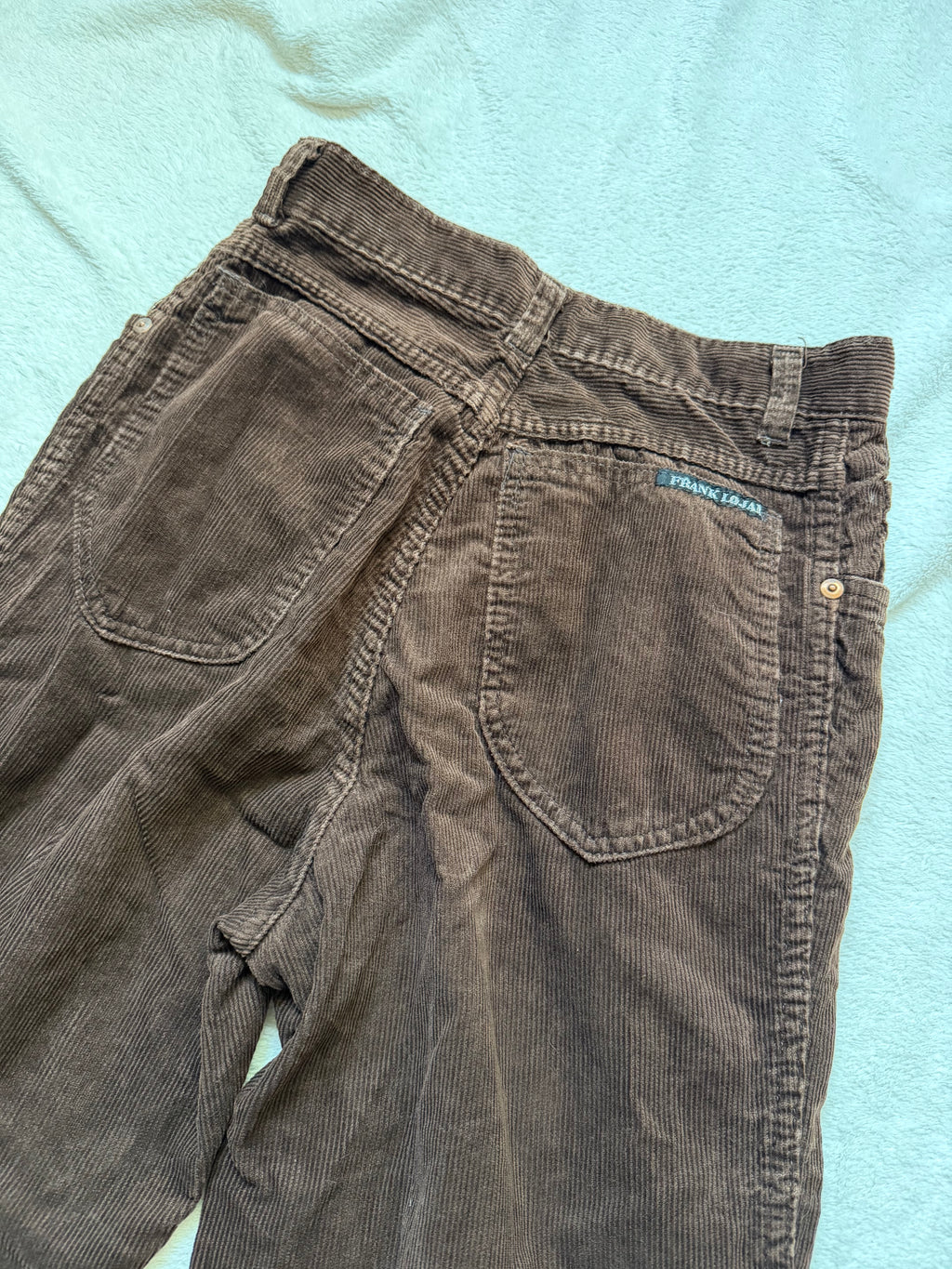 Pantalon marron en velours côtelé taille haute style dark academia grunge 90s - taille XS/S