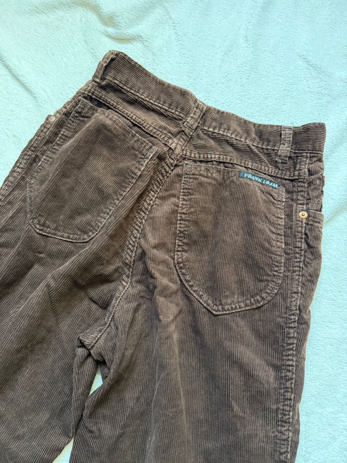 Pantalon marron en velours côtelé taille haute style dark academia grunge 90s - taille XS/S