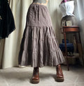 Jupe maxi kaki ample et volantée style fairygrunge whimsigoth - taille S/M