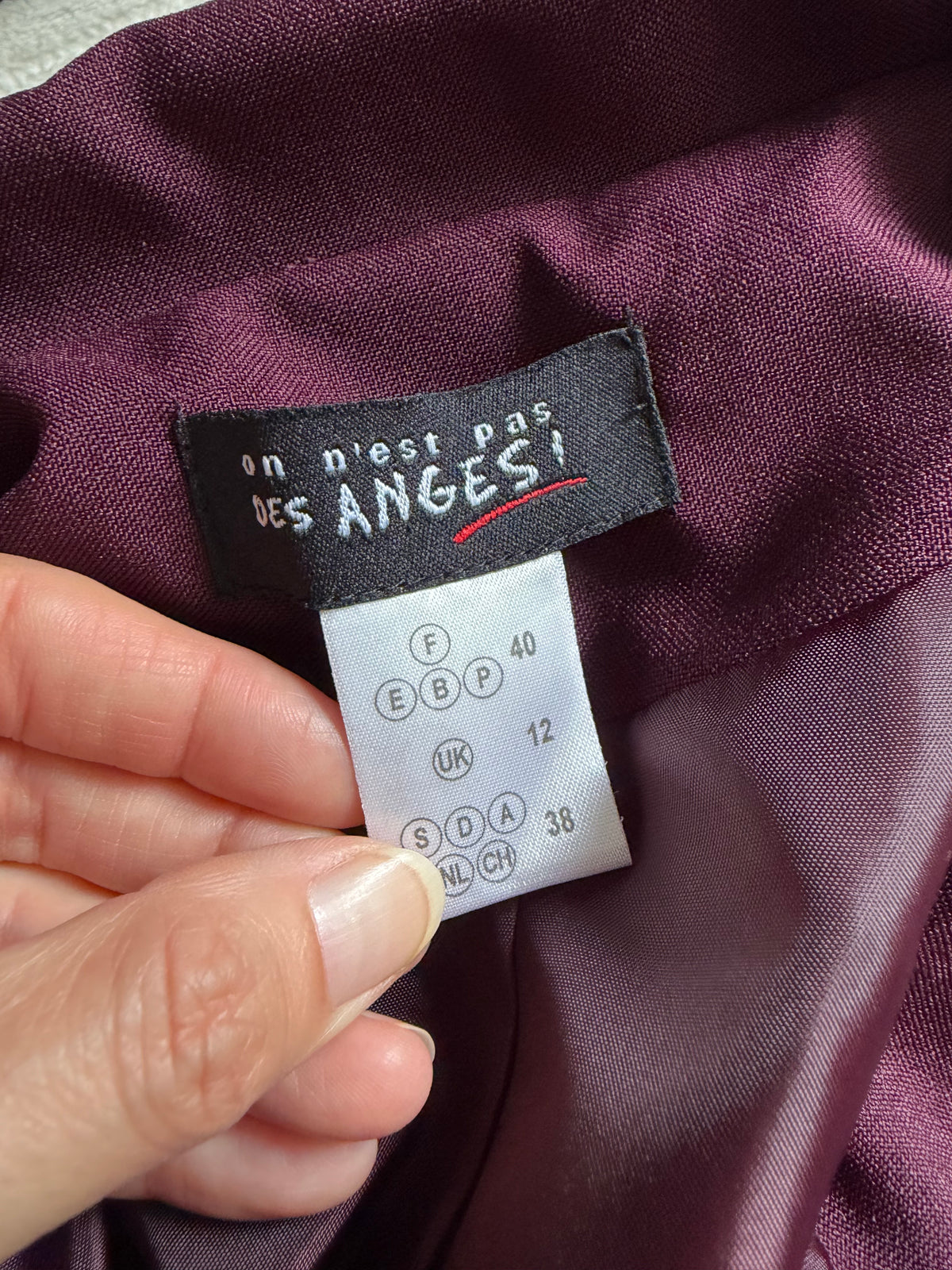 Ensemble blazer et robe prune broderies florales style 90s whimsigoth – taille L