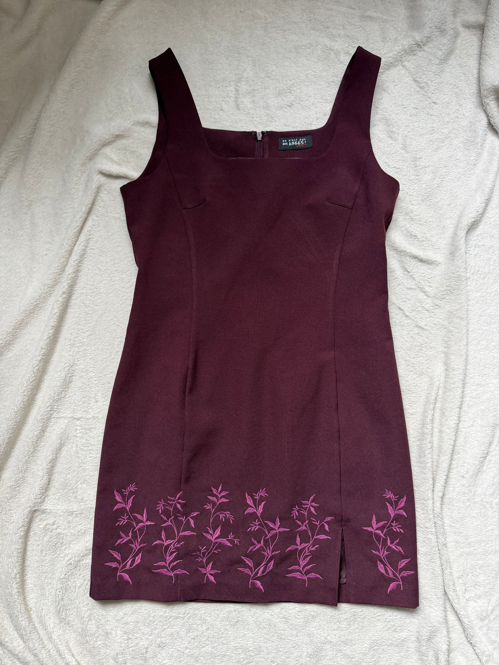 Ensemble blazer et robe prune broderies florales style 90s whimsigoth – taille L