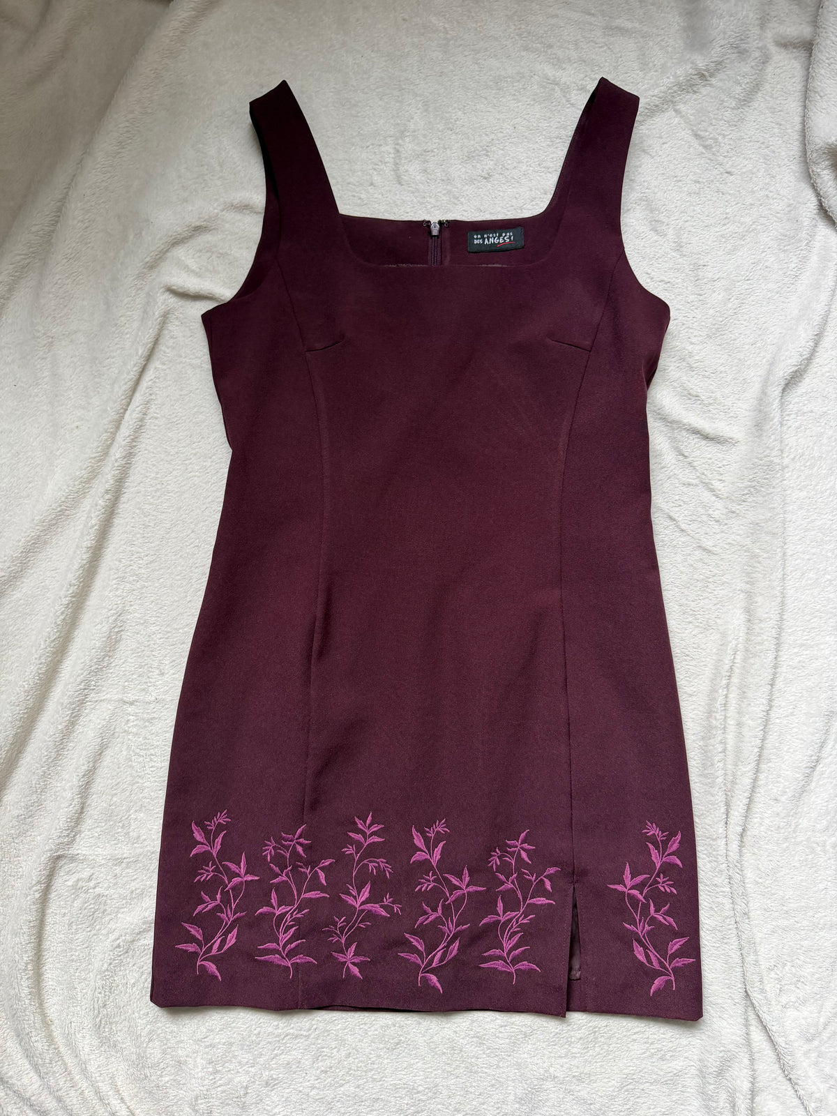 Ensemble blazer et robe prune broderies florales style 90s whimsigoth – taille L