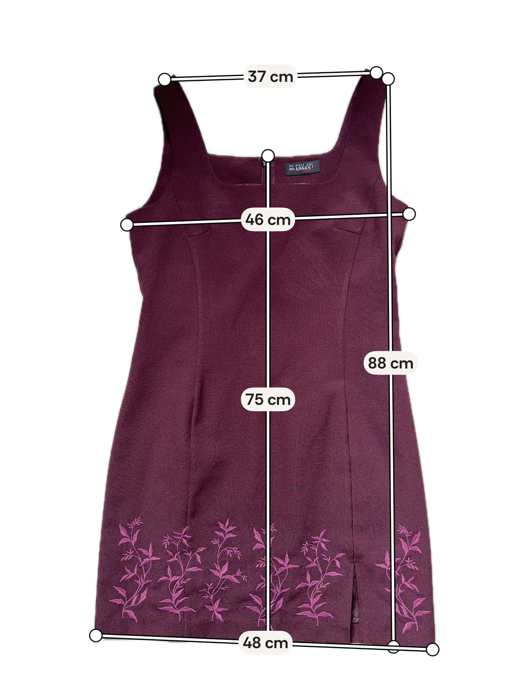 Ensemble blazer et robe prune broderies florales style 90s whimsigoth – taille L