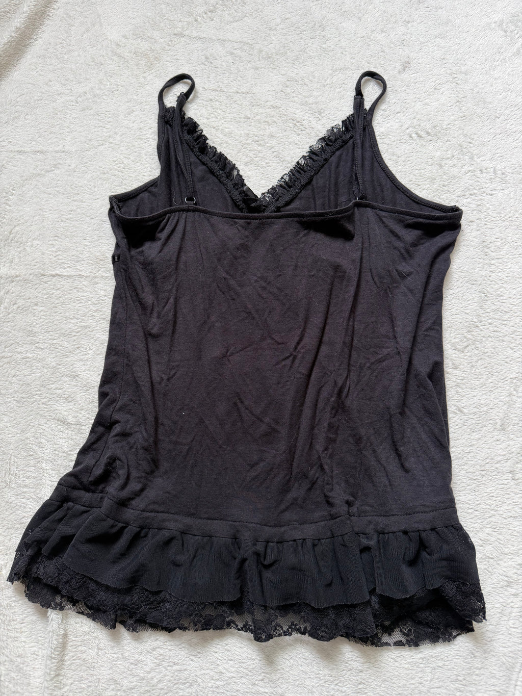 Débardeur noir à dentelle florale style romantic goth whimsigoth - taille M