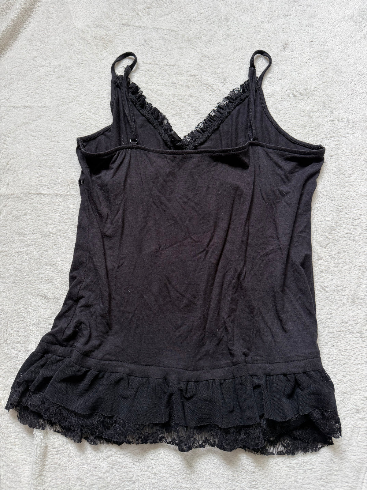 Débardeur noir à dentelle florale style romantic goth whimsigoth - taille M