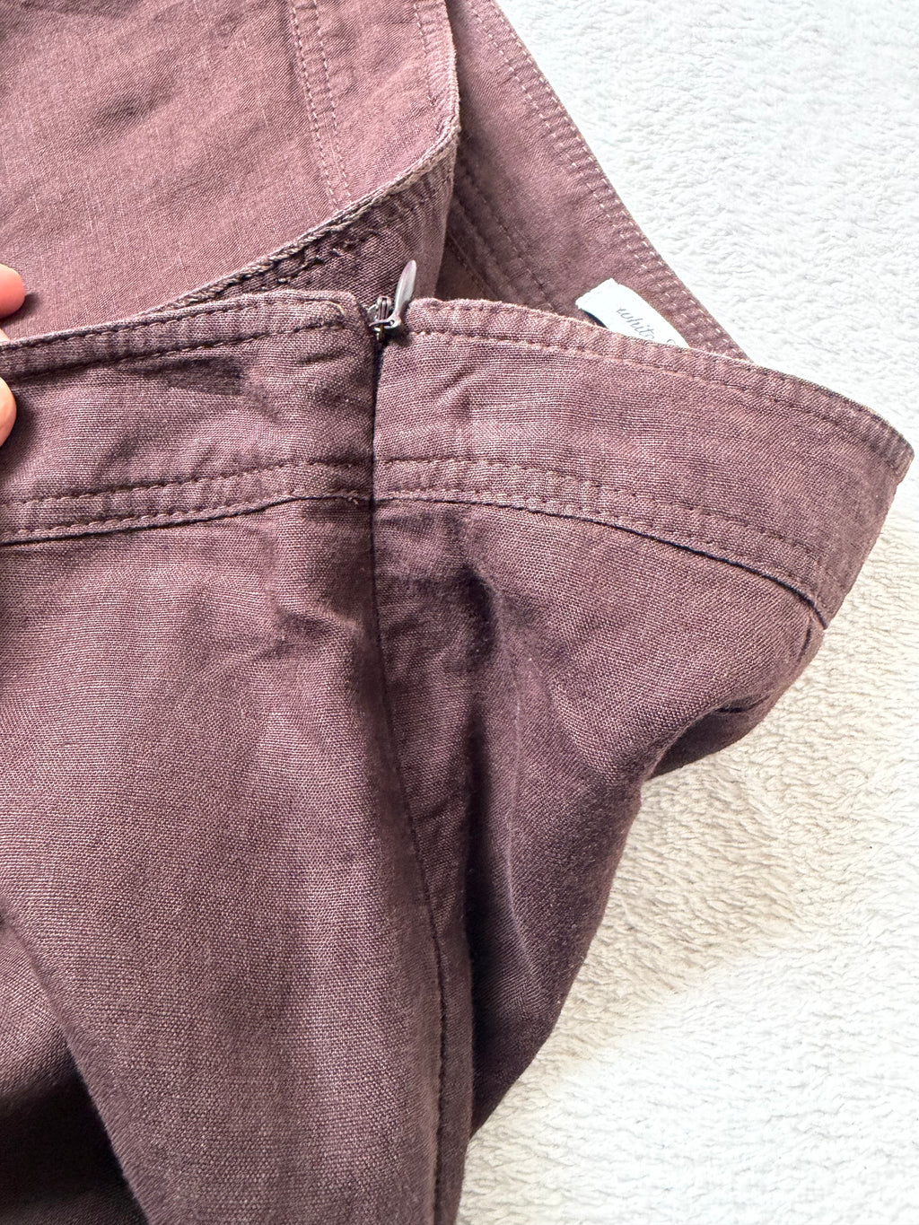 Pantalon marron en lin taille haute jambes larges – taille S