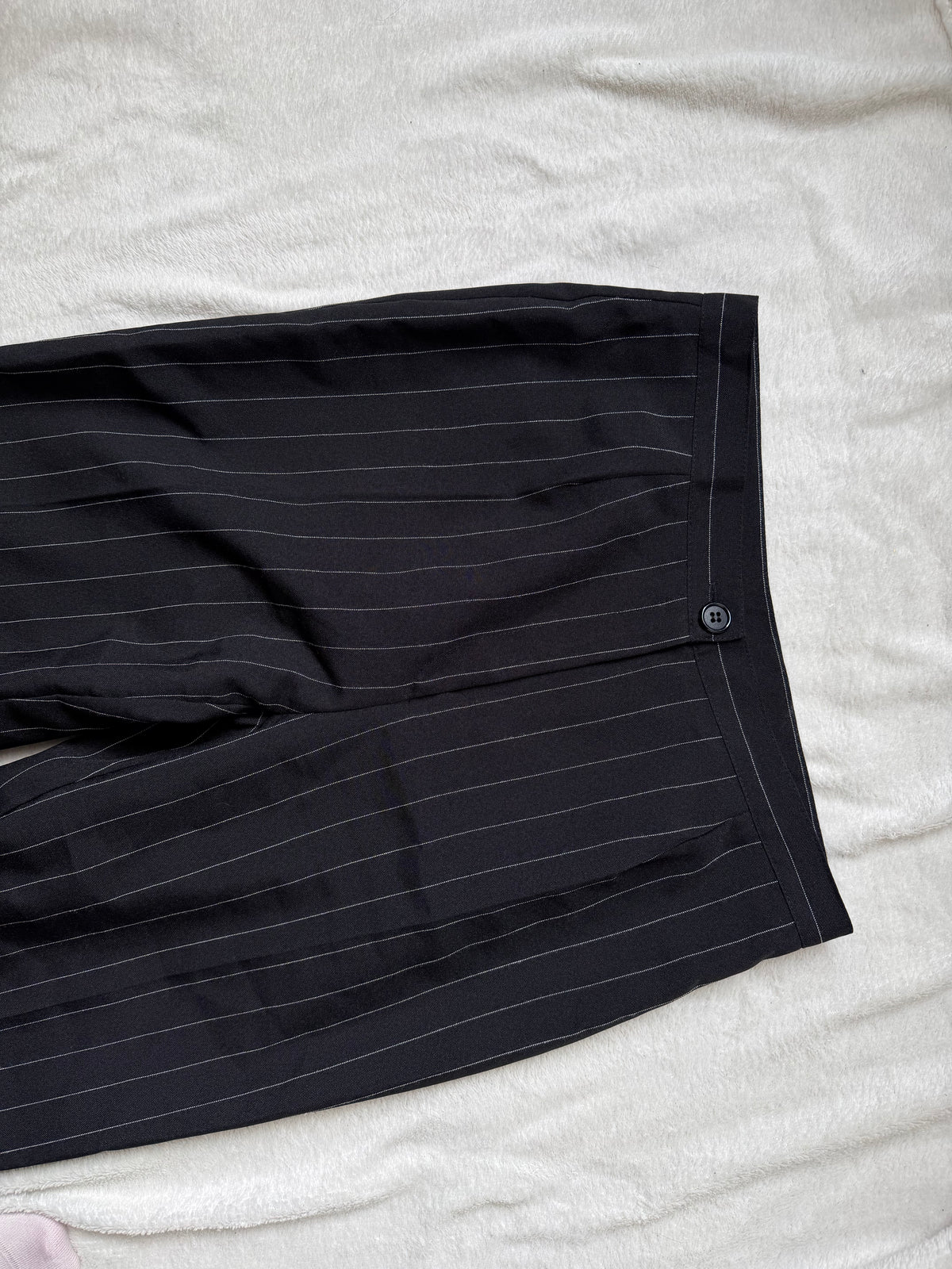 Pantalon noir pinstripe coupe droite – taille M