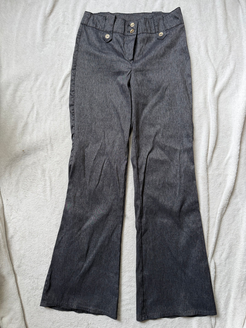 Pantalon gris anthracite taille haute jambes larges – taille S/M