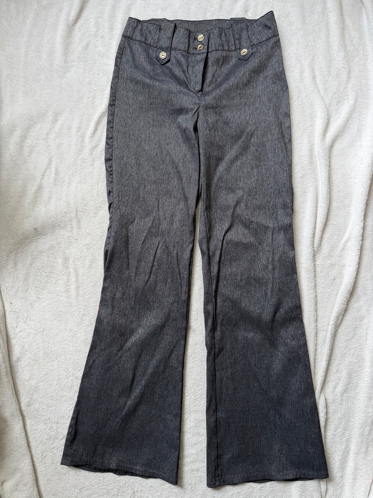 Pantalon gris anthracite taille haute jambes larges – taille S/M