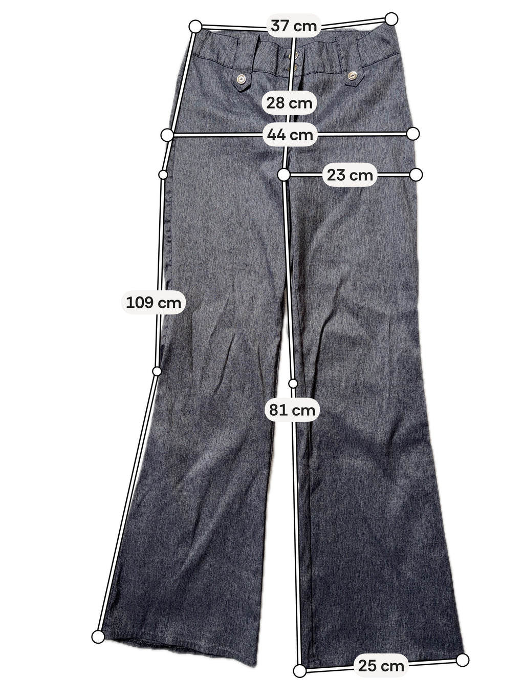 Pantalon gris anthracite taille haute jambes larges – taille S/M