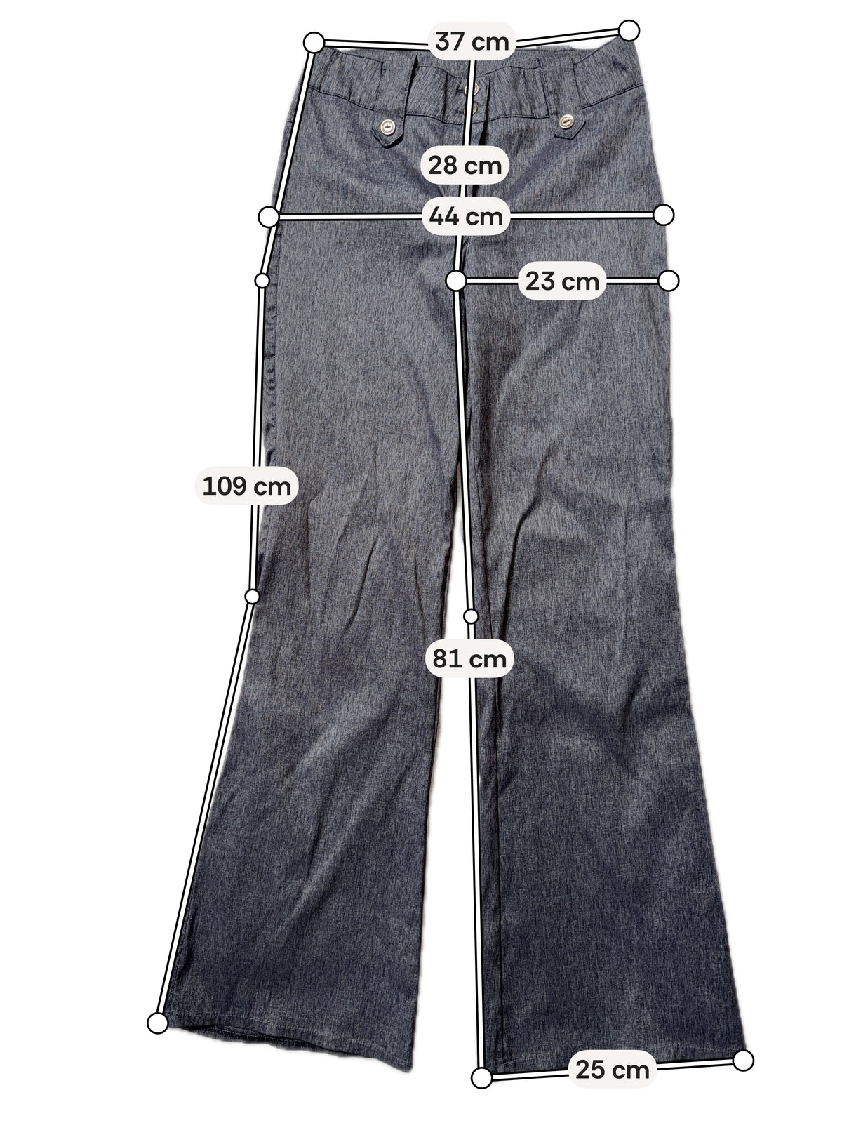 Pantalon gris anthracite taille haute jambes larges – taille S/M