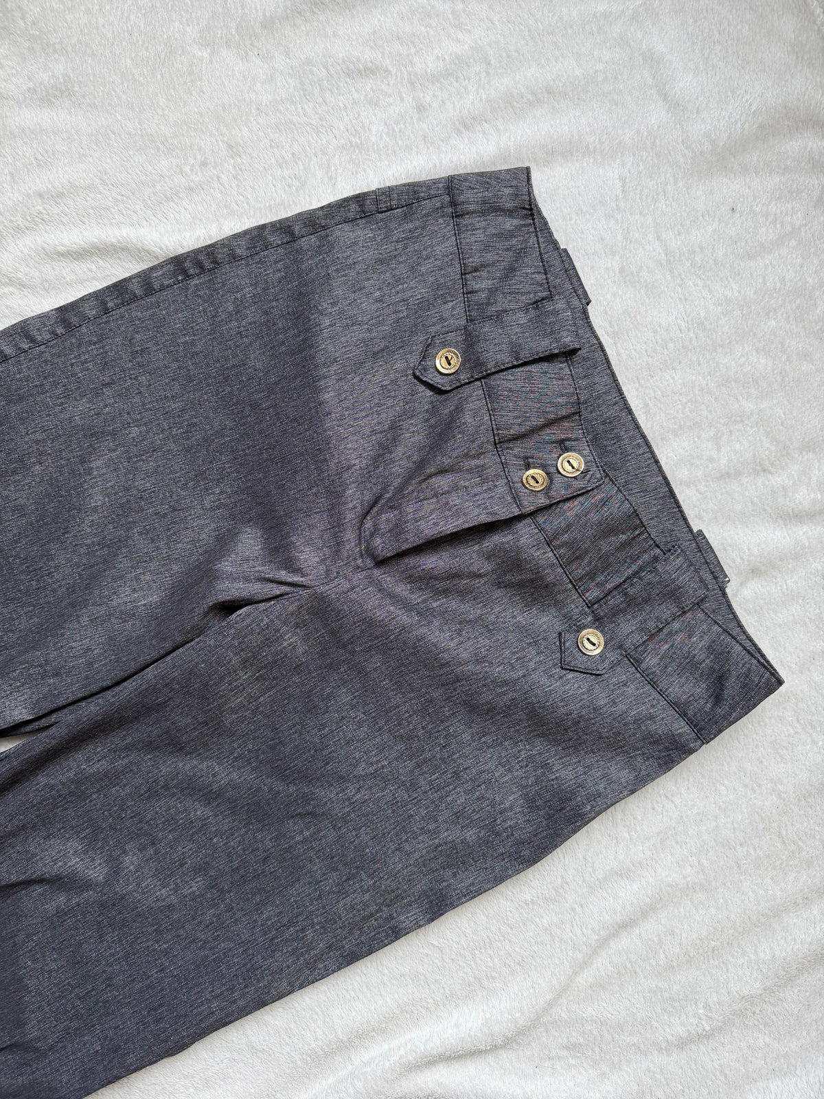 Pantalon gris anthracite taille haute jambes larges – taille S/M