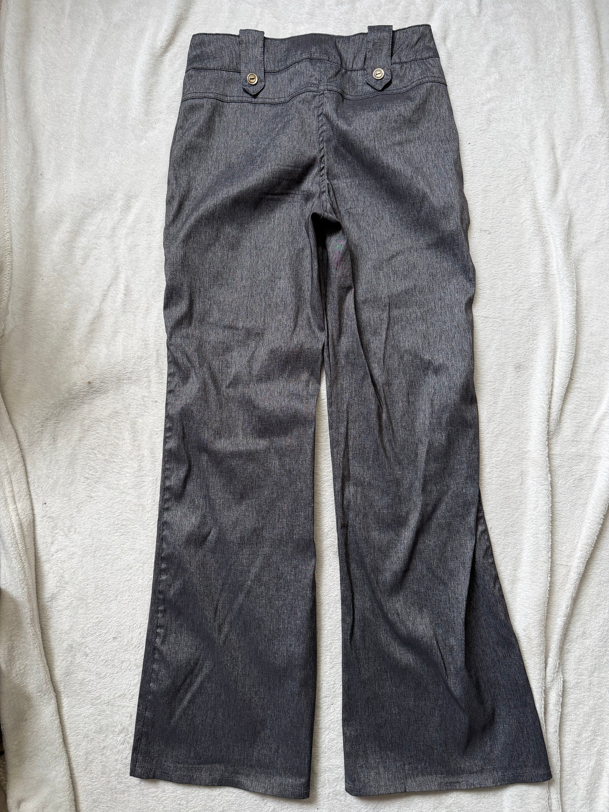 Pantalon gris anthracite taille haute jambes larges – taille S/M