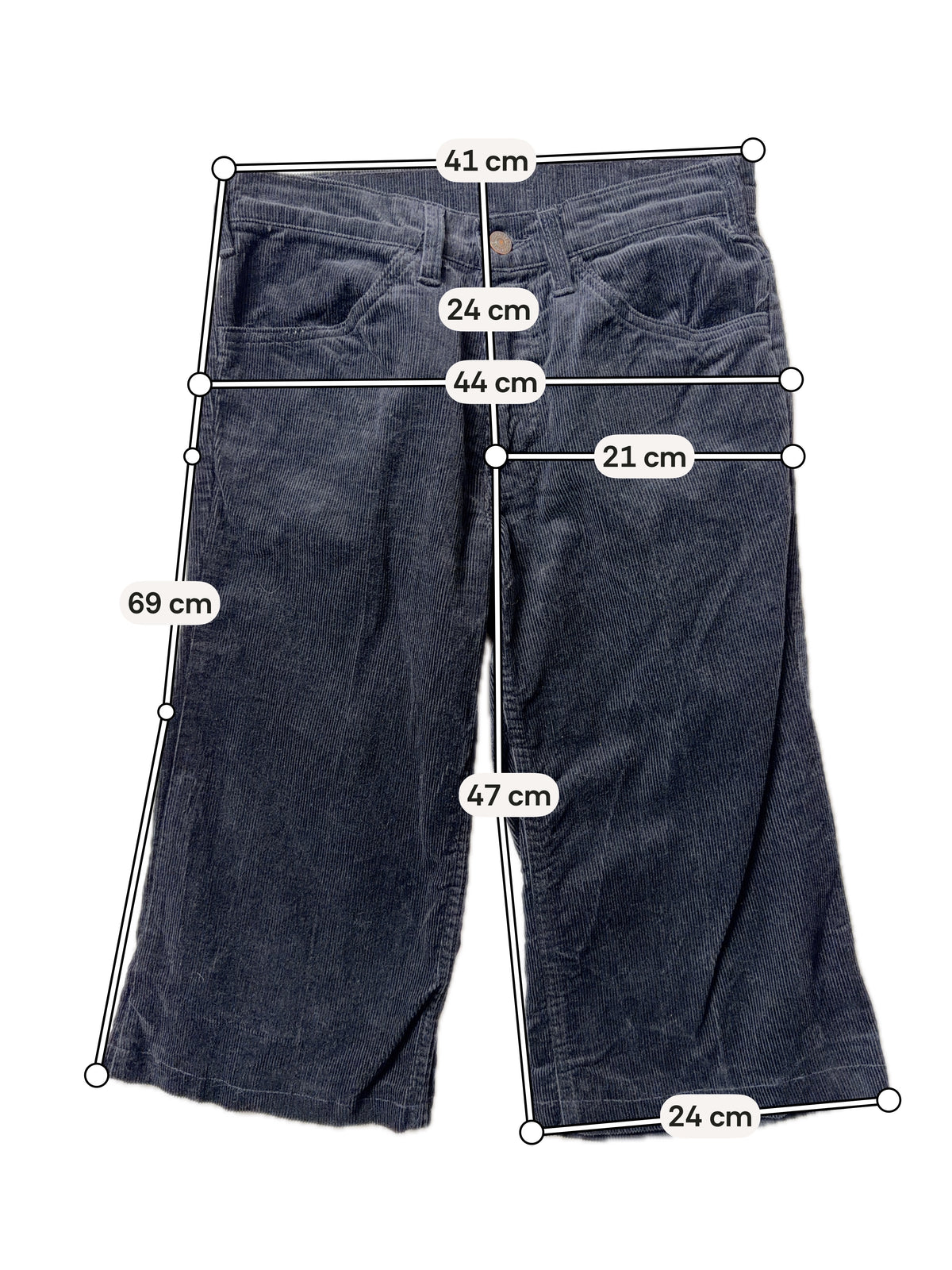 Capri Levi’s noir en velours côtelé coupe évasée – taille S
