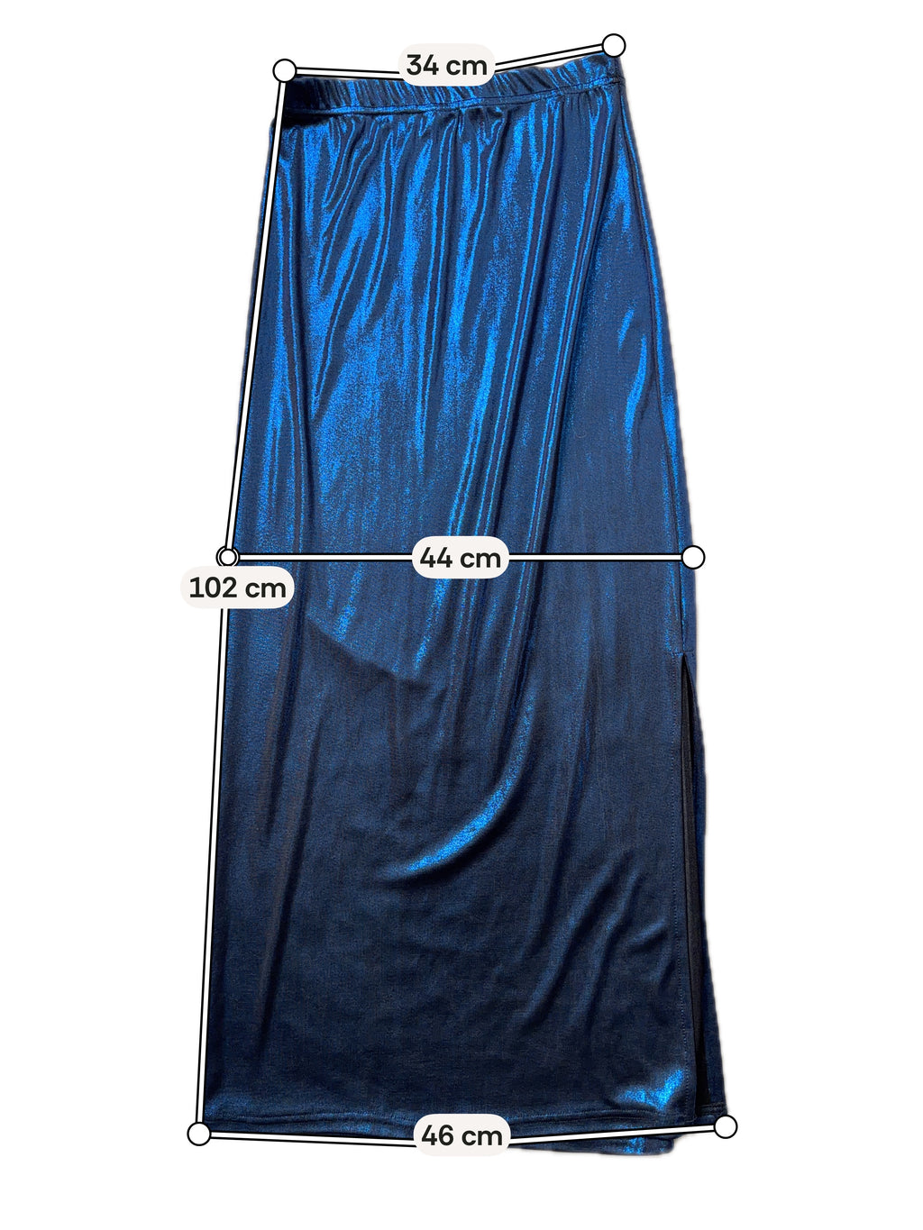 Jupe longue bleu nuit à fente made in France – taille S/M