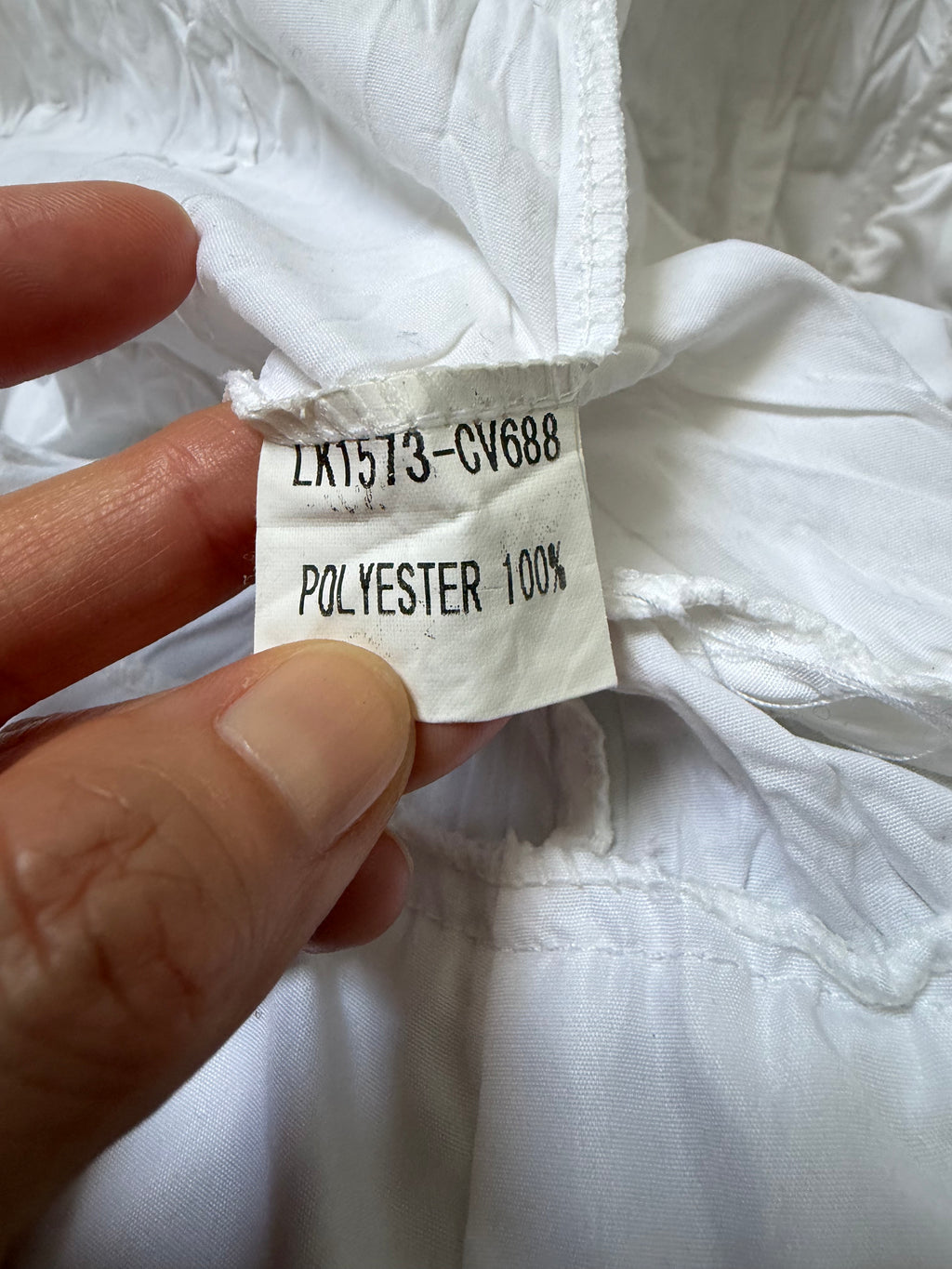 Fitted white ruffle blouse jacket – size M/L