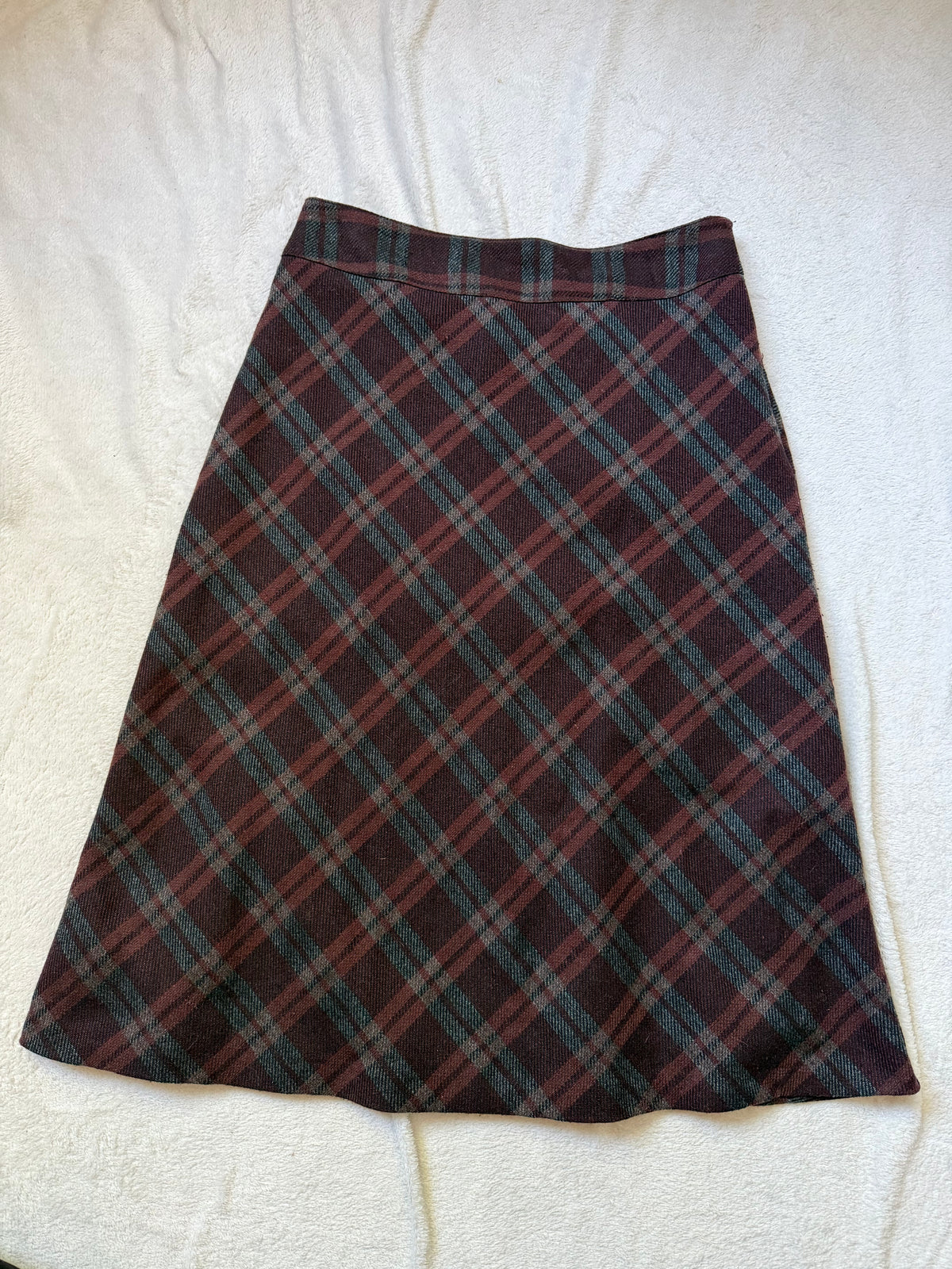 Jupe midi droite à carreaux tartan style dark academia - taille M/L
