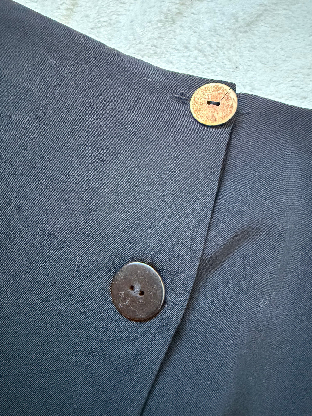 Jupe maxi noire taille haute à boutons style minimal goth - taille L/XL