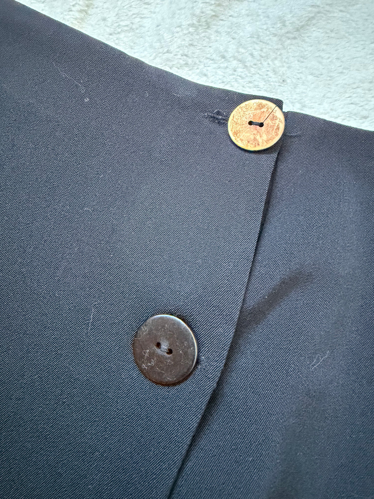 Jupe maxi noire taille haute à boutons style minimal goth - taille L/XL