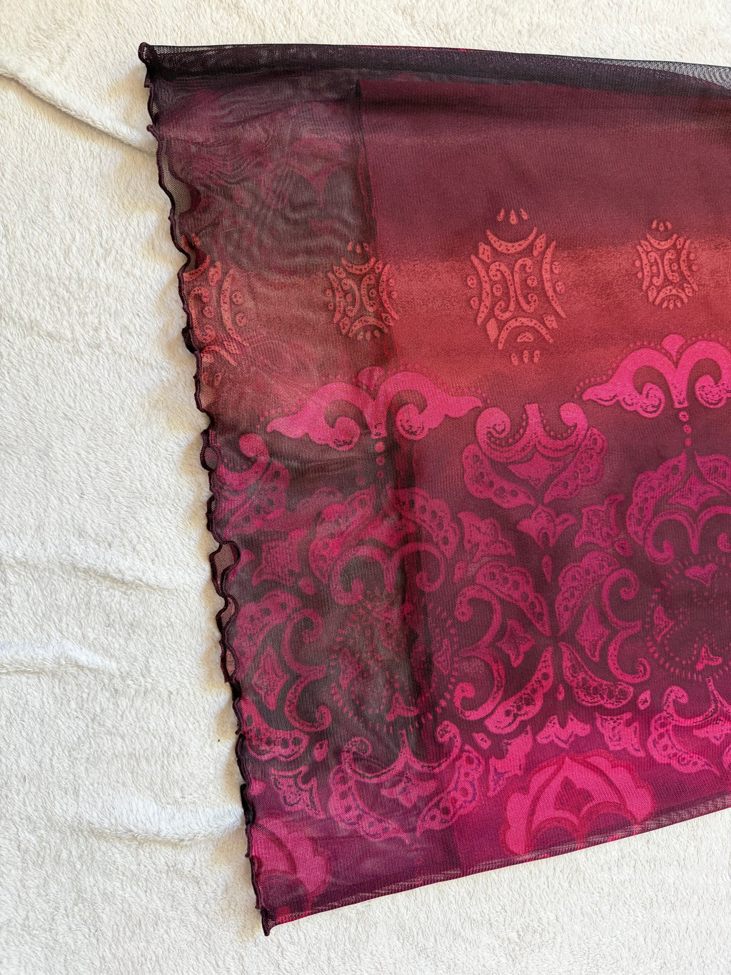 Set jupe longue + top bordeaux mesh baroque style whimsigoth – taille S