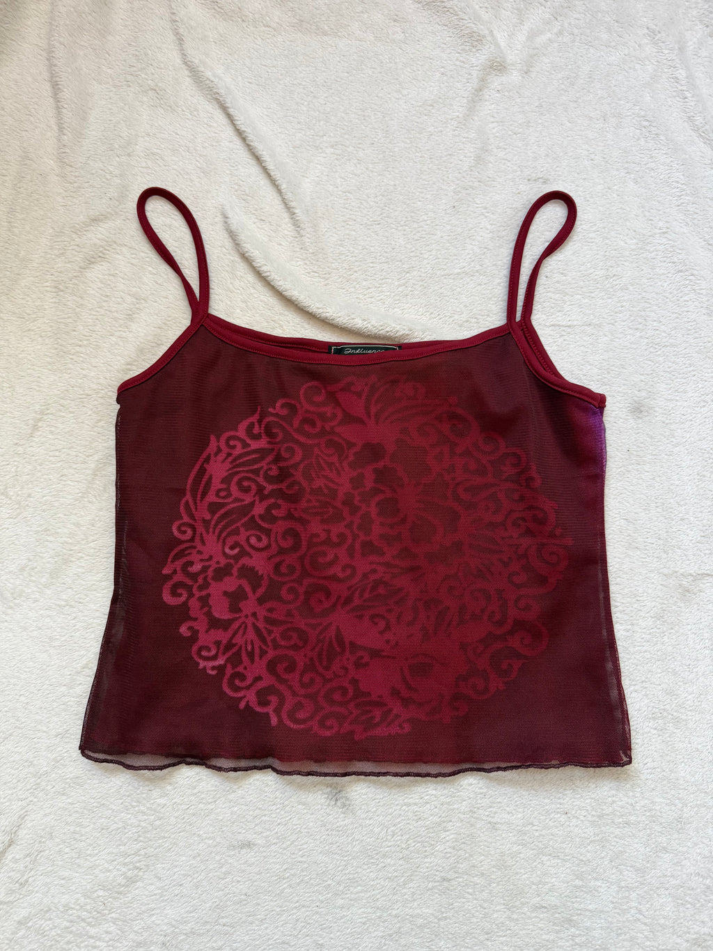 Set jupe longue + top bordeaux mesh baroque style whimsigoth – taille S