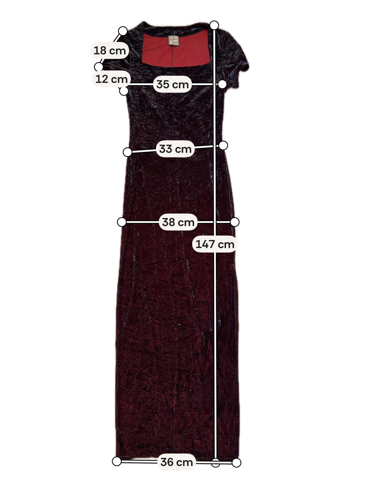 Robe longue velours noir reflets bordeaux fendue – vampire goth 90s – taille S