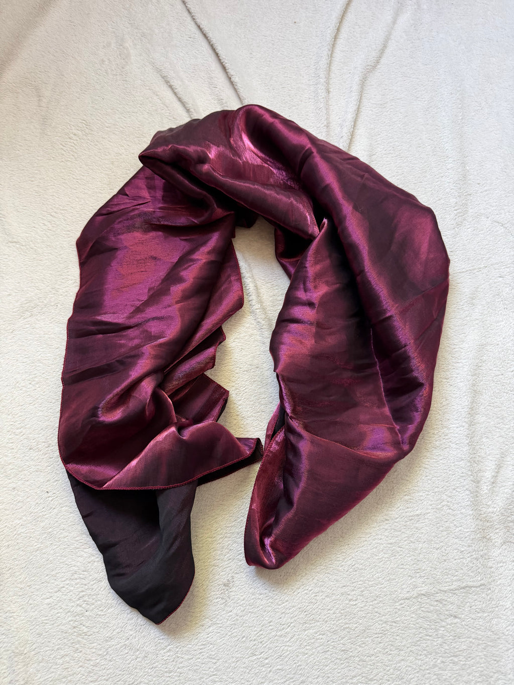 Satin burgundy/raspberry long dress with stole, 90s prom night style – size S/M