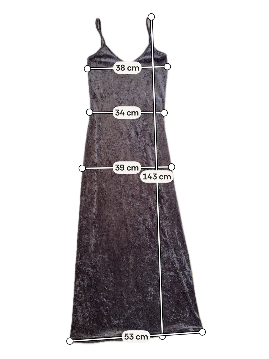 Robe maxi en velours frappé gris anthracite style whimsigoth vampire 90s - taille S/M