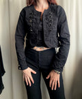 Black fitted officer jacket with military goth style buttons - Size S