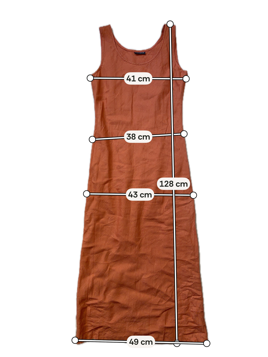 Robe maxi orange en lin coupe ajustée style witchy automne pumpkin - taille M