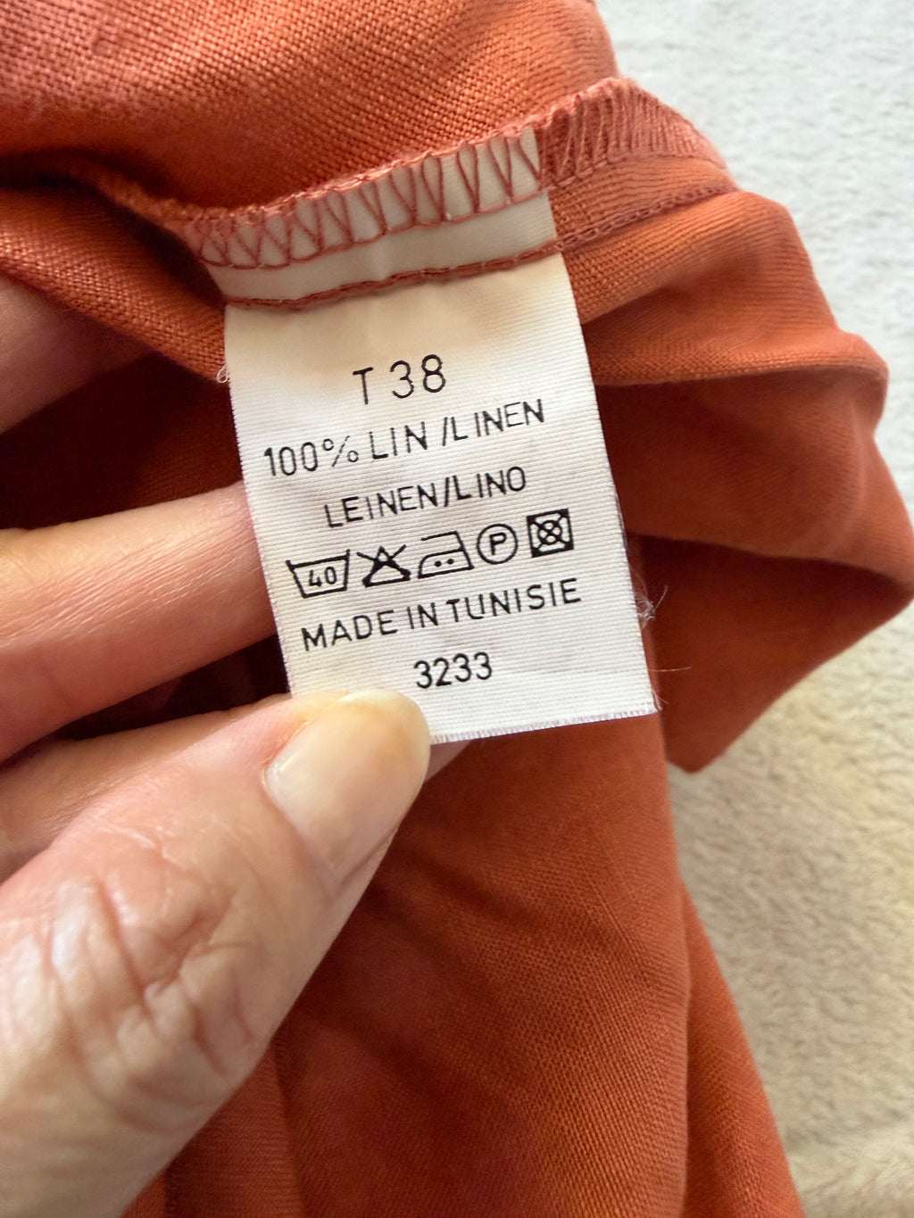 Robe maxi orange en lin coupe ajustée style witchy automne pumpkin - taille M