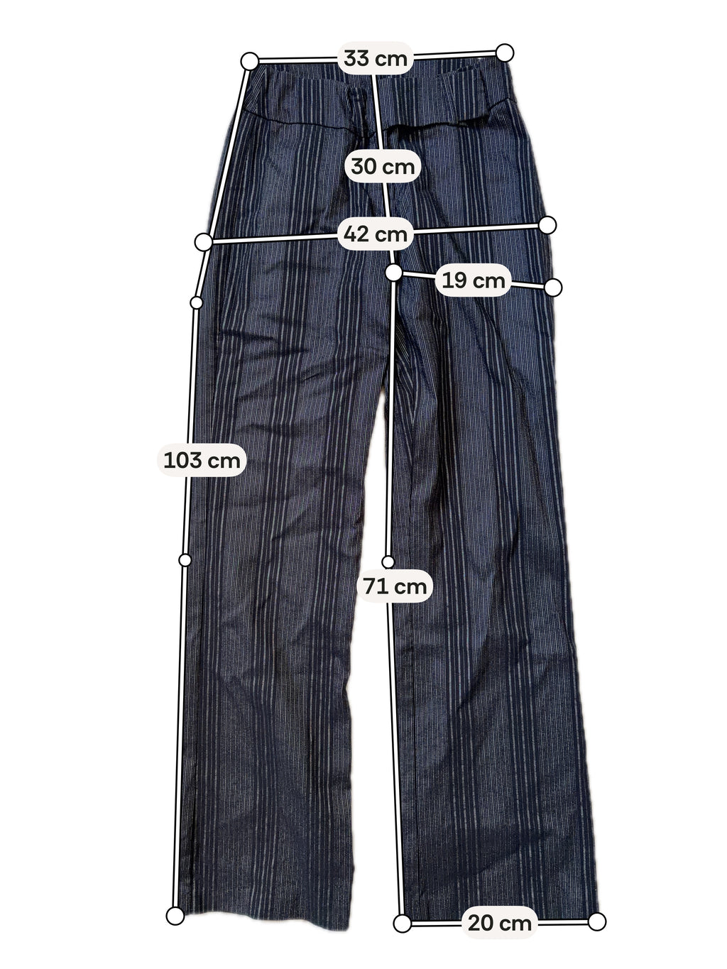 Pantalon noir à fines rayures verticales style office siren corporate - taille S/M